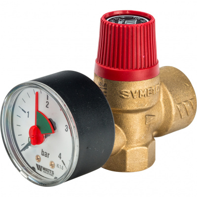 картинка Клапан предохранительный SVW30 (с манометром) 3 бара WATTS 